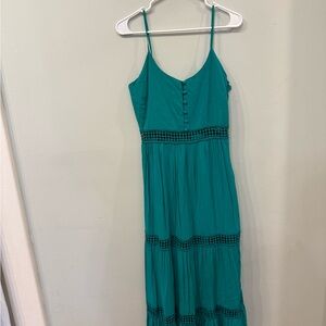 JACK by BB Dakota Green Sleeveless Tiered Maxi Sundress